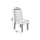 Ver imagem 3 de Conjunto: Mesa Sala Jantar Zafira c/ Tampo Madeirado c/ Vidro Curvo 200x100cm e 8 Cadeiras Ondina