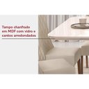 Ver imagem 5 de Conjunto: Mesa Sala Jantar Zafira c/ Tampo Madeirado c/ Vidro Curvo 200x100cm e 8 Cadeiras Ondina