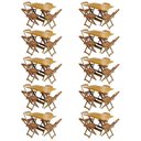 Ver imagem 1 de Kit 10 Conjuntos De Mesa Com 4 Cadeiras De Madeira Dobravel 120X70 Mel - Amarelo