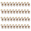 Ver imagem 4 de Kit 10 Conjuntos De Mesa Com 4 Cadeiras De Madeira Dobravel 120X70 Mel - Amarelo