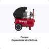 Compressor de Ar 25 Litros 1,9 Hp 8 Pés 127v - Marca Branco - Vermelho - Bifásica - 60 - 220v - 2