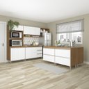 Ver imagem 1 de Cozinha Modulada 280cm com Balcão Ilha Grande 8 Peças Branco