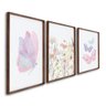 Quadro Infantil Decorativo Flores e Borboletas com 3 Telas 60x90cm para Quarto Sala Brinquedote Sem Vidro - 2