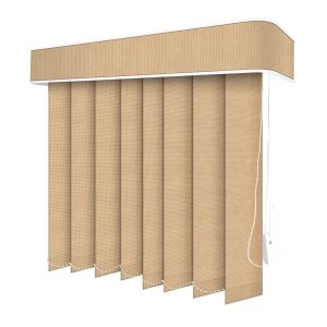 Persiana Vertical Bege Escuro - 2,20m Larg X 1,20m Alt - Tecido Translúcido - Persianet