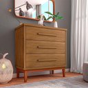 Ver imagem 1 de Cômoda para Quarto Charlotte 3 Gavetas Amêndoa Moderna Marca Charlotte