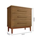Ver imagem 3 de Cômoda para Quarto Charlotte 3 Gavetas Amêndoa Moderna Marca Charlotte