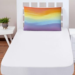 Jogo Cama Lençol Shine Solteiro Microfibra 180 Fios 2 Peças - Tie Dye Branco - 1