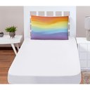 Ver imagem 3 de Jogo Cama Lençol Shine Solteiro Microfibra 180 Fios 2 Peças - Tie Dye Branco