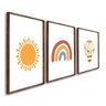 Quadro Decorativo Infantil Sol Balão e Arco Íris com 3 Telas 60x90cm para Quarto Sala Brinquedo Com Vidro - 2