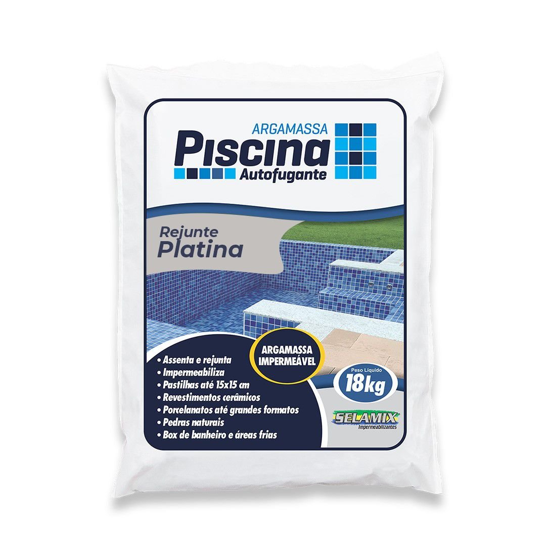 Rejunte Piscina Impermeável Cor Platina 18kg