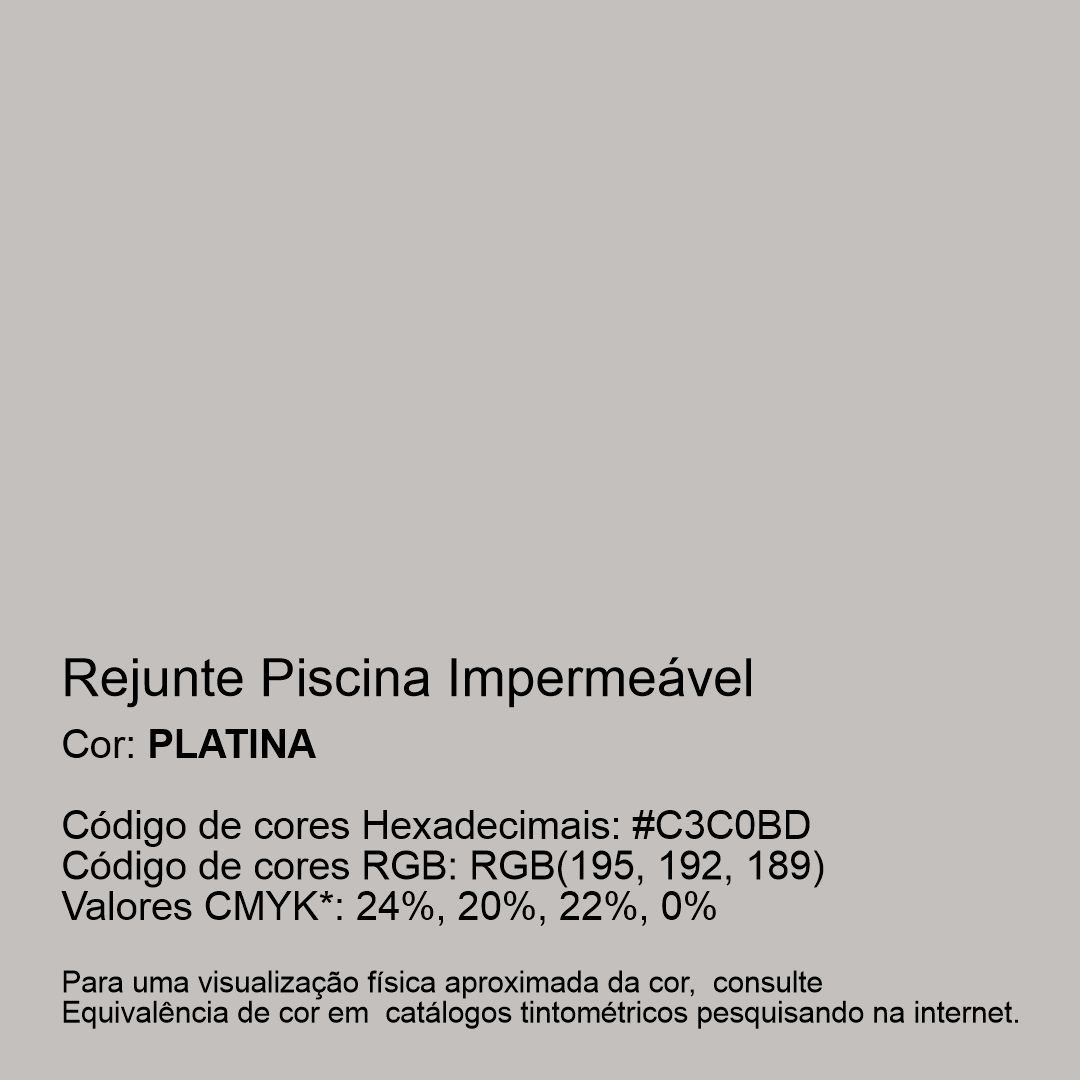 Rejunte Piscina Impermeável Cor Platina 18kg - 2