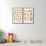 Quadro Decorativo Alfabeto Didático Infantil com 2 Telas 60x90cm para Quarto Sala Brinquedoteca Com Vidro - 1