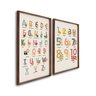 Quadro Decorativo Alfabeto Didático Infantil com 2 Telas 60x90cm para Quarto Sala Brinquedoteca Com Vidro - 2