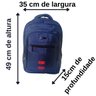 MOCHILA ESCOLAR DE COSTA COM 4 BOLSOS REFORÇADA Cor:Azul - 3