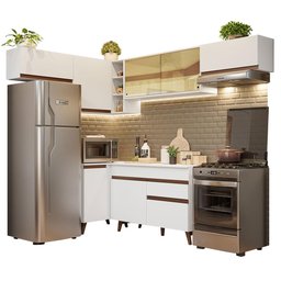 Armário de Cozinha Completa de Canto 402cm Branco Reims Madesa 04 - 3