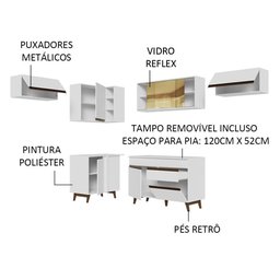 Armário de Cozinha Completa de Canto 402cm Branco Reims Madesa 04 - 5
