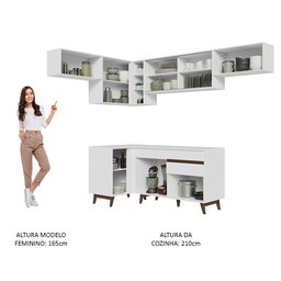 Armário de Cozinha Completa de Canto 402cm Branco Reims Madesa 04 - 6