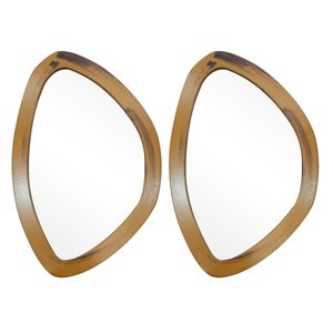 Kit Espelho Decorativo Orgânico Freijó 29x44cm e 29x44cm Epp