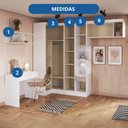 Ver imagem 7 de Guarda-Roupa Infantil Modulado 6 Peças Infinity Branco/Line/Duna