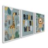 Quadro Decorativo Infantil Pequenos Selvagens com 3 Telas 60x90cm para Quarto Sala Brinquedoteca Com Vidro - 2