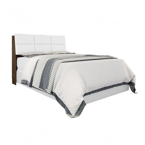 Cabeceira Box Queen 1,58 Isis Malbec com Painel Class Branco - Framar Móveis