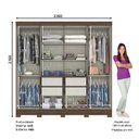 Ver imagem 4 de Guarda Roupa Casal Toscano com 8 Portas Castanho - Móveis Briz