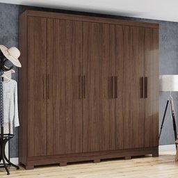 Guarda Roupa Casal Toscano com 8 Portas Castanho - Móveis Briz - 2