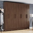Ver imagem 2 de Guarda Roupa Casal Toscano com 8 Portas Castanho - Móveis Briz