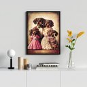 Ver imagem 1 de Quadro Dachshund Family 45x34cm:moldura Preta