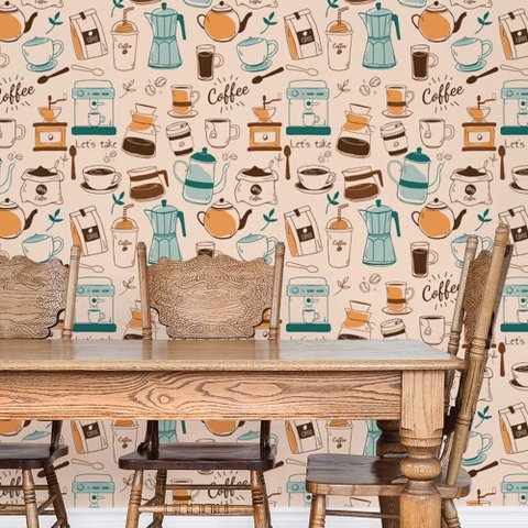 Papel de Parede Café 2 Arte Destaque 3,50 Metros