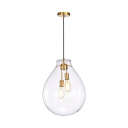 Lustre Pendente Skylight Tommy 3039 M E27 Bivolt Dourado-transparente Sky-3039tm - 3