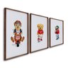 Quadro Decorativo Infantil Ursinhos Estilosos com 3 Telas 60x90cm para Quarto Sala Brinquedoteca Sem Vidro - 2