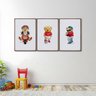 Quadro Decorativo Infantil Ursinhos Estilosos com 3 Telas 60x90cm para Quarto Sala Brinquedoteca Sem Vidro - 1