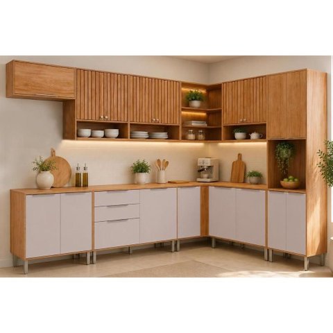 Cozinha Completa 10 Peças Divina C119 Cinamomo/Off White MGM