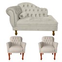 Ver imagem 1 de Jogo Divã + 2 Poltronas P Consultório e Clínica Psicanálise:bege
