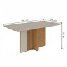Mesa de Jantar 6 Lugares Astrid Athenas com Vidro Amêndoa Clean/off White/suede Animale Bege - Móvei - 3