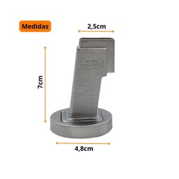 Kit 3 Prendedor Fixador Batedor Trava Porta Magnetico 535 Escovado Uniao Mundial Ima Forte Piso e Pa - 5
