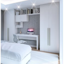 Guarda Roupa Modular 2 Portas com Gavetas MDF 70 cm Lotus Belmax:Branco - 8