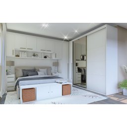 Guarda Roupa Modular 2 Portas com Gavetas MDF 70 cm Lotus Belmax:Branco - 6