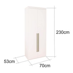 Guarda Roupa Modular 2 Portas com Gavetas MDF 70 cm Lotus Belmax:Branco - 4