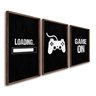 Quadro Decorativo Game On com 3 Telas de Parede para Sala Quarto Escritório 60cm X 90cm Com Vidro - 2