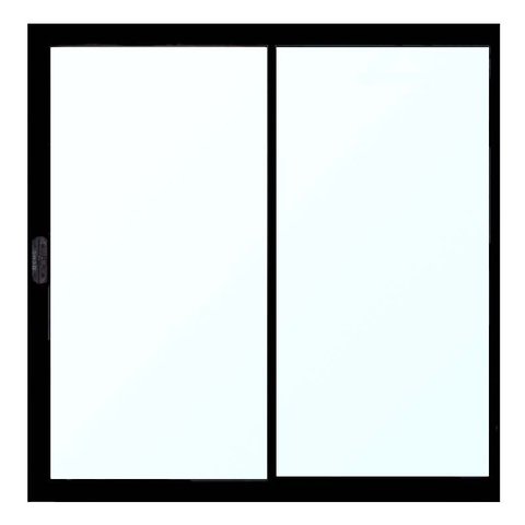 Janela de Alumínio Preto Vitro de Correr 2 Folhas Sem Grade CMC Modular - 1.20 (L) X 1.20 (A)