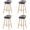 Ver imagem 1 de Kit 4 Banquetas Altas Clarice Sidera Rivatti Polipropileno Preto Base Metal Aço