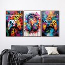 Ver imagem 1 de Quadro Decorativo Vídeo Game Modelo Gamer com 3 Telas de Parede para Sala Quarto Escritório 60cm X 9 Sem Vidro
