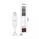 Ver imagem 4 de Mesa de Cabeceira Direito Branco com 1 Porta 2 Gavetas Nogueira Dourado Prime Plus Luciane Móveis
