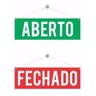 Placas Porta de Vidro Aberto e Fechado 3 Unidades - 1