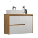Ver imagem 4 de Gabinete de Banheiro 90cm com Cuba e Espelheira Branco/Itapuã