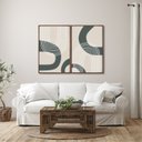 Ver imagem 1 de Quadro Decorativo Abstrato Formas Preto e Branco com 2 Telas 60x90cm para Sala Quarto Escritório Sem Vidro