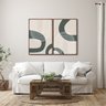 Quadro Decorativo Abstrato Formas Preto e Branco com 2 Telas 60x90cm para Sala Quarto Escritório Sem Vidro - 1