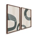 Ver imagem 2 de Quadro Decorativo Abstrato Formas Preto e Branco com 2 Telas 60x90cm para Sala Quarto Escritório Sem Vidro